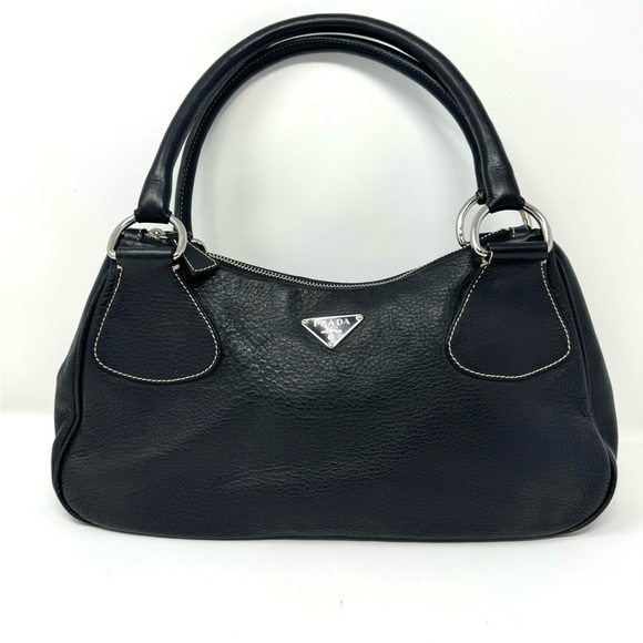 PRADA Vitello Daino Box Shoulder Bag Nero Black - Picture 2 of 11